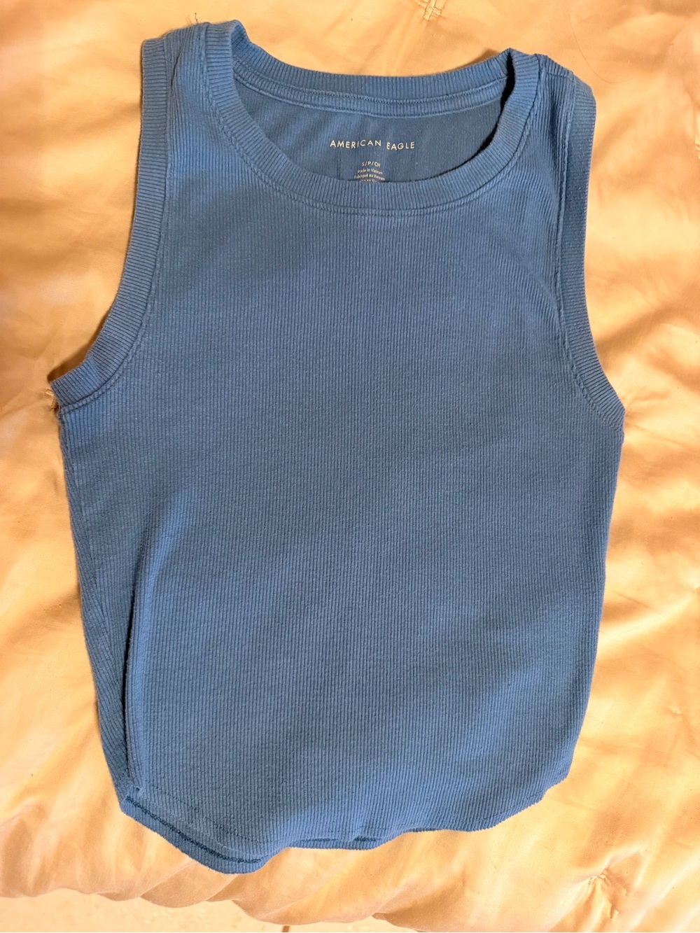 American Eagle Outfitters Blue Ribbed Tank Top for